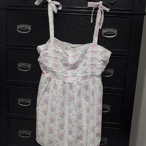 ARULA Floral Mini Dress - White and Pink